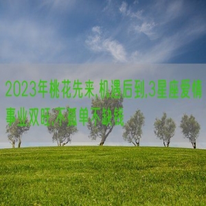 2023年桃花先来,机遇后到,3星座爱情事业双旺,不孤单不缺钱