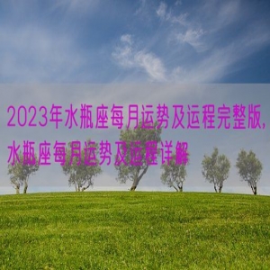 2023年水瓶座每月运势及运程完整版,水瓶座每月运势及运程详解