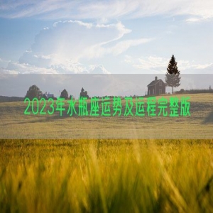 2023年水瓶座运势及运程完整版