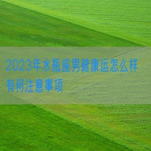 2023年水瓶座男健康运怎么样  有何注意事项