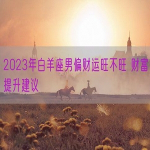 2023年白羊座男偏财运旺不旺 财富提升建议