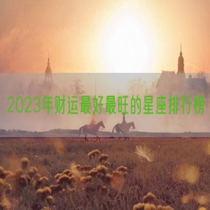 2023年财运最好最旺的星座排行榜