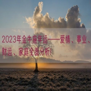 2023年金牛座年运——爱情、事业、财运、家庭全面分析!