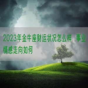 2023年金牛座财运状况怎么样  事业情感走向如何