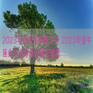 2023年金牛座牢狱之灾 2023年金牛座全年运势及运程完整版