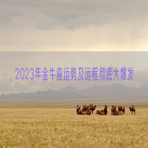 2023年金牛座运势及运程彻底大爆发