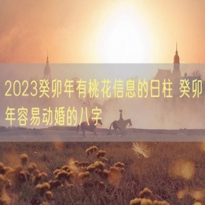 2023癸卯年有桃花信息的日柱 癸卯年容易动婚的八字