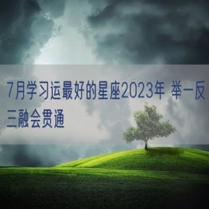 7月学习运最好的星座2023年 举一反三融会贯通