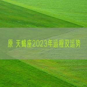 原 天蝎座2023年运程及运势