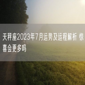 天秤座2023年7月运势及运程解析 惊喜会更多吗