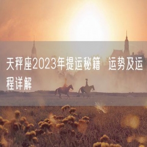 天秤座2023年提运秘籍  运势及运程详解