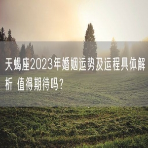 天蝎座2023年婚姻运势及运程具体解析 值得期待吗？