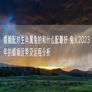 婚姻配对生肖属兔的和什么配最好 兔人2023年的婚姻运势及运程分析