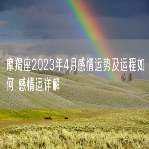 摩羯座2023年4月感情运势及运程如何 感情运详解
