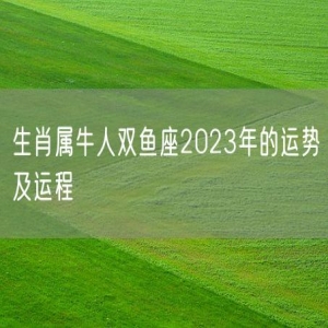 生肖属牛人双鱼座2023年的运势及运程