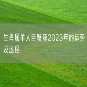 生肖属羊人巨蟹座2023年的运势及运程