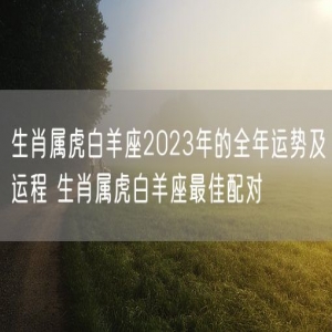 生肖属虎白羊座2023年的全年运势及运程 生肖属虎白羊座最佳配对