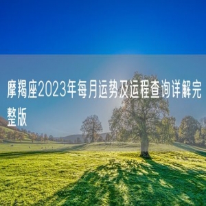 摩羯座2023年每月运势及运程查询详解完整版