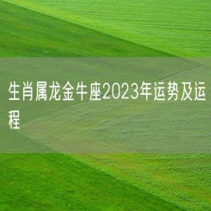 生肖属龙金牛座2023年运势及运程
