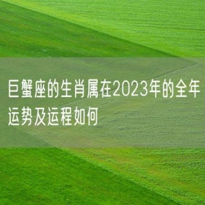 巨蟹座的生肖属在2023年的全年运势及运程如何