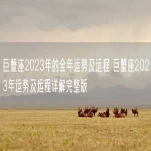 巨蟹座2023年的全年运势及运程 巨蟹座2023年运势及运程详解完整版