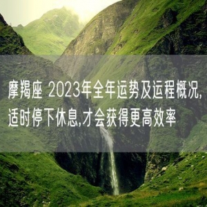 摩羯座 2023年全年运势及运程概况,适时停下休息,才会获得更高效率