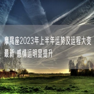 摩羯座2023年上半年运势及运程大变最新 感情运明显提升
