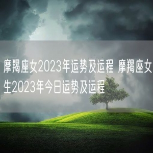 摩羯座女2023年运势及运程 摩羯座女生2023年今日运势及运程