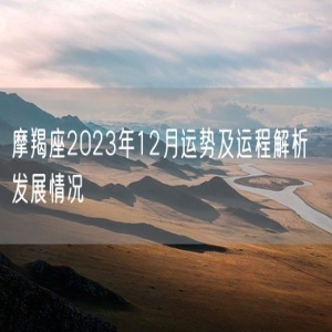 摩羯座2023年12月运势及运程解析  发展情况