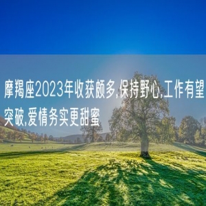 摩羯座2023年收获颇多,保持野心,工作有望突破,爱情务实更甜蜜