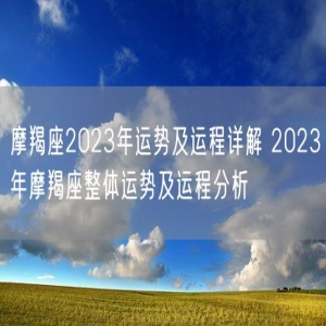 摩羯座2023年运势及运程详解 2023年摩羯座整体运势及运程分析