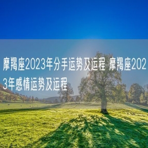 摩羯座2023年分手运势及运程 摩羯座2023年感情运势及运程