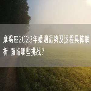摩羯座2023年婚姻运势及运程具体解析 面临哪些挑战？
