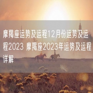 摩羯座运势及运程12月份运势及运程2023 摩羯座2023年运势及运程详解