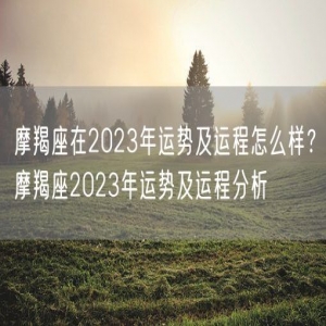 摩羯座在2023年运势及运程怎么样？摩羯座2023年运势及运程分析
