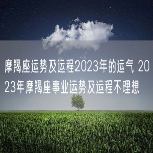 摩羯座运势及运程2023年的运气 2023年摩羯座事业运势及运程不理想