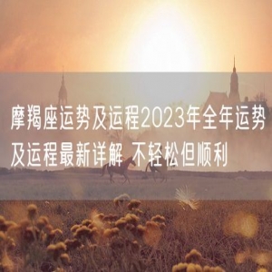 摩羯座运势及运程2023年全年运势及运程最新详解 不轻松但顺利