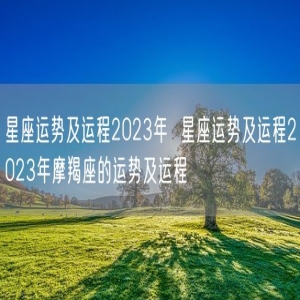 星座运势及运程2023年  星座运势及运程2023年摩羯座的运势及运程 