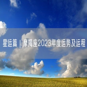 星运篇｜摩羯座2023年度运势及运程