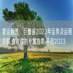 星运剧透：巨蟹座2023年运势及运程详解,查收你的专属指南,开启2023