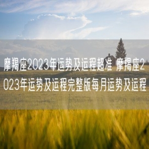 摩羯座2023年运势及运程超准 摩羯座2023年运势及运程完整版每月运势及运程
