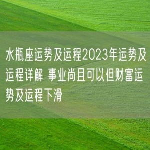 水瓶座运势及运程2023年运势及运程详解 事业尚且可以但财富运势及运程下滑