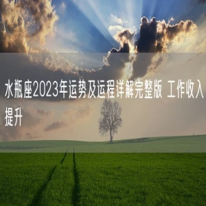 水瓶座2023年运势及运程详解完整版 工作收入提升
