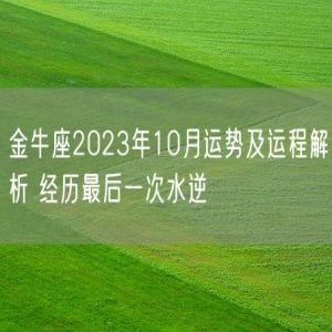 金牛座2023年10月运势及运程解析 经历最后一次水逆