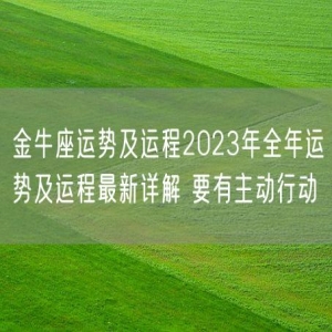 金牛座运势及运程2023年全年运势及运程最新详解 要有主动行动