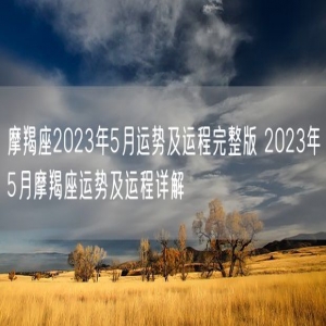 摩羯座2023年5月运势及运程完整版 2023年5月摩羯座运势及运程详解