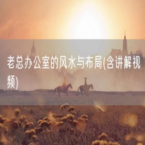 老总办公室的风水与布局(含讲解视频)