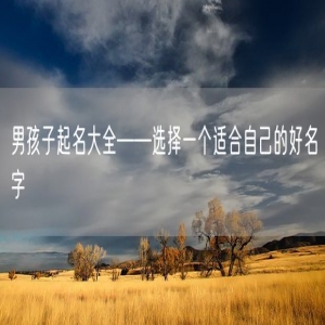 男孩子起名大全——选择一个适合自己的好名字