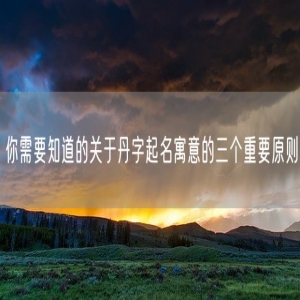 你需要知道的关于丹字起名寓意的三个重要原则