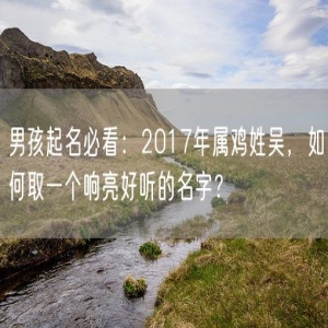 男孩起名必看：2017年属鸡姓吴，如何取一个响亮好听的名字？